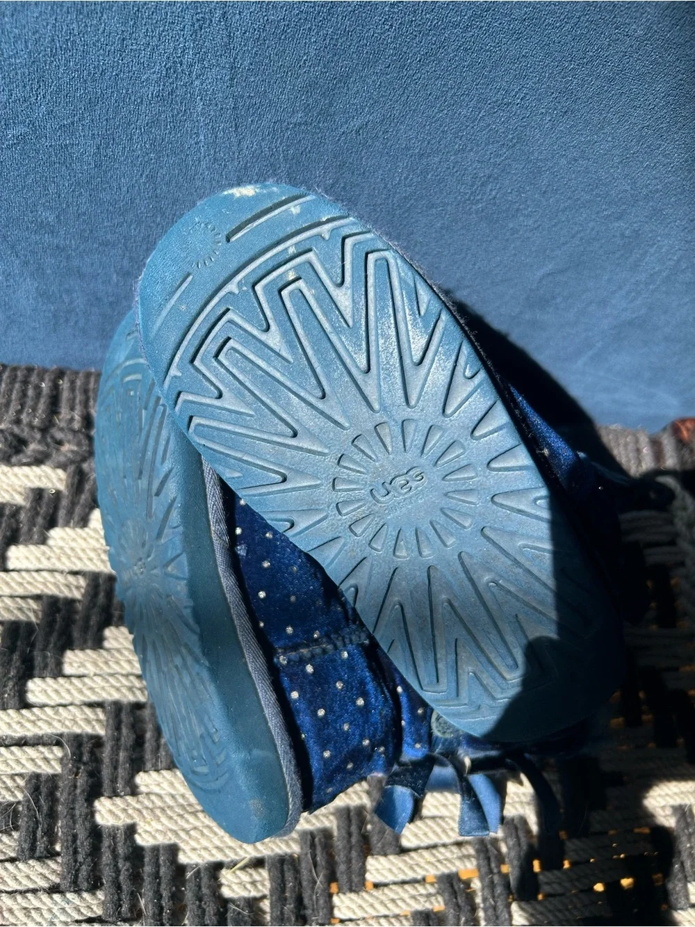 Little girl Ugg blue sparkly boots size 12